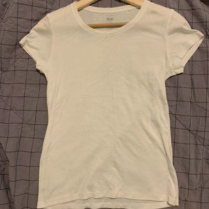 Uniqlo White Cotton Short Sleeve Shirt Size Small